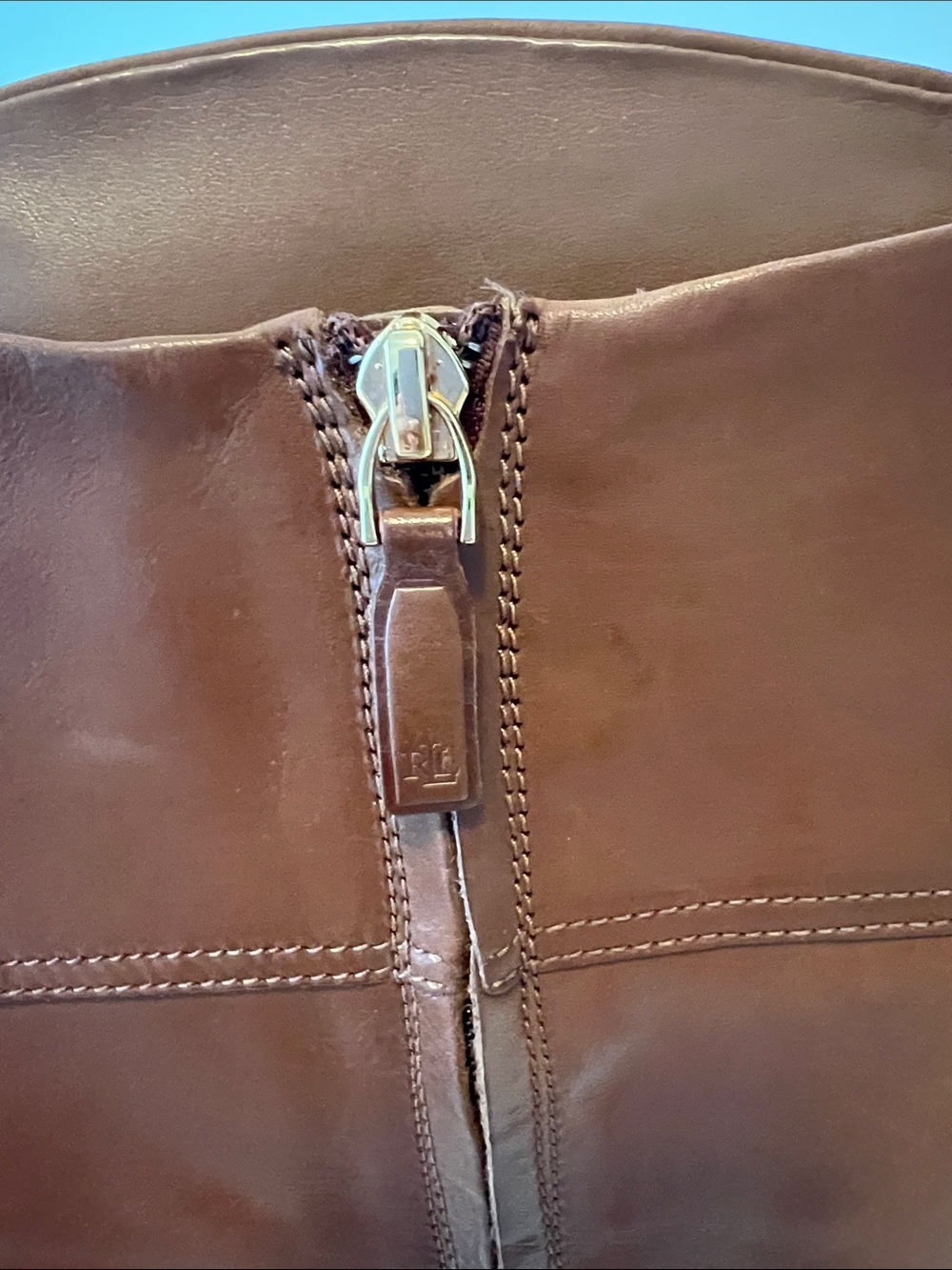 Lauren Ralph Lauren Brown Tall Leather Riding Boots - Picture 10 of 10